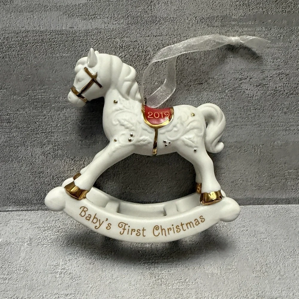 Hallmark Keepsake 2019 Baby's First Christmas Rocking‎ Horse Porcelain Ornament